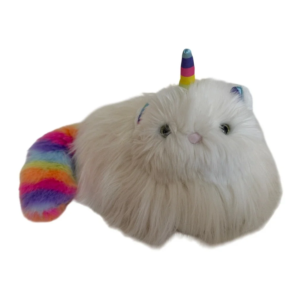 Douglas Ziggy Caticorn Rainbow Fuzzle Plush White Shaggy 16 Inch